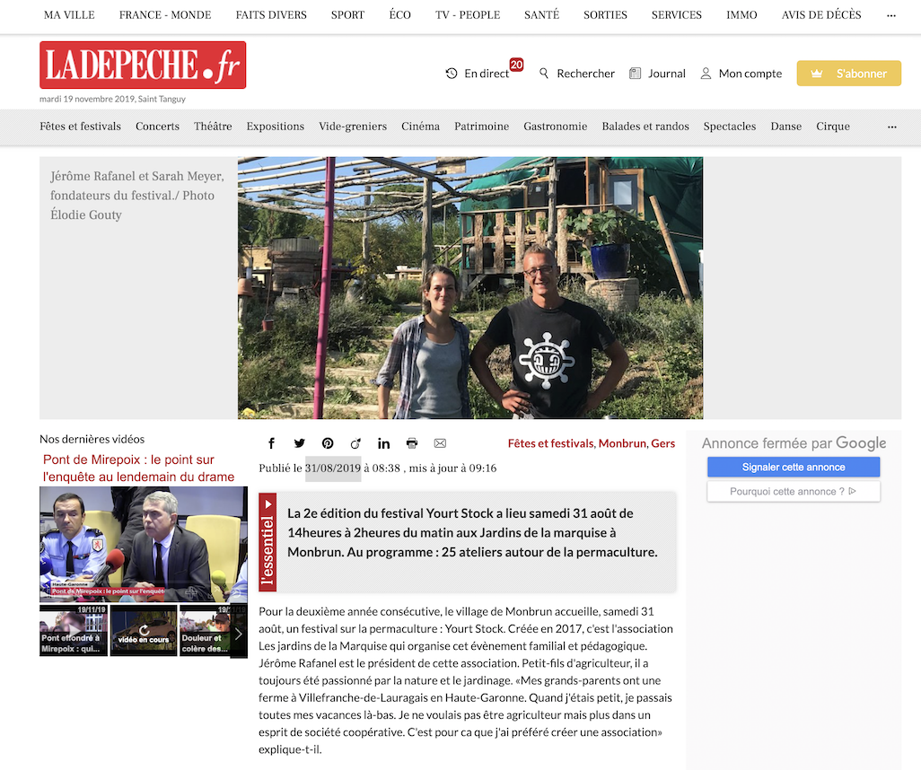 « Monbrun. Festival Yourt Stock : une journée pour la permaculture »